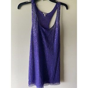 Victoria's Secret Women's Racerback Sequin Top Tank Purple Size Medium